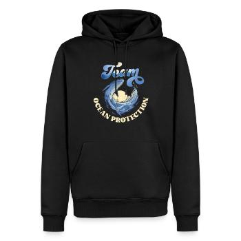 Team Meeresschutz Ocean Protection See Meer - Männer Premium Bio Hoodie - Schwarz - Vorne - Nico (187cm)