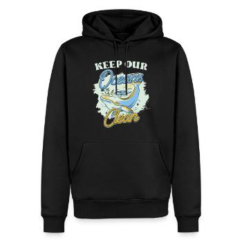 Haltet Unsere Ozeane Sauber See Ocean Protection - Männer Premium Bio Hoodie - Schwarz - Vorne - Nico (187cm)