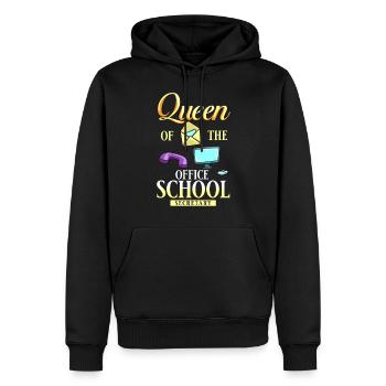 Secrétaire d’école Secrétariat de l’école Bureau du personnel - Sweat à capuche Premium bio Homme - noir - Devant - Nico (187cm)