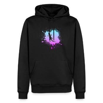 Lézard - Sweat à capuche Premium bio Homme - noir - Devant - Nico (187cm)