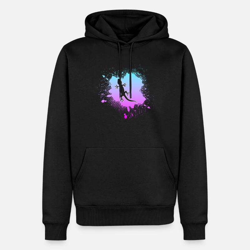 Eidechse - Männer Premium Bio Hoodie - Schwarz