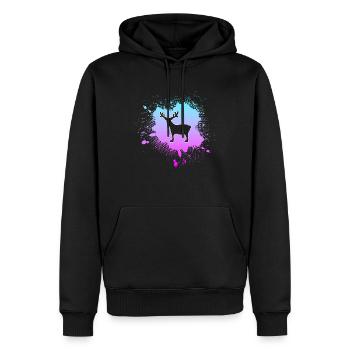 Élan - Sweat à capuche Premium bio Homme - noir - Devant - Nico (187cm)