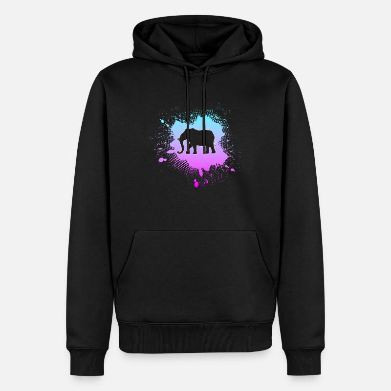 Elefant - Männer Premium Bio Hoodie - Schwarz