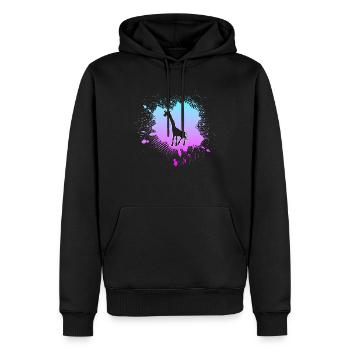 Giraffe - Männer Premium Bio Hoodie - Schwarz - Vorne - Nico (187cm)
