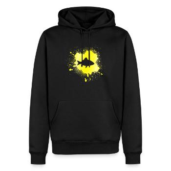 Fisch - Männer Premium Bio Hoodie - Schwarz - Vorne - Nico (187cm)