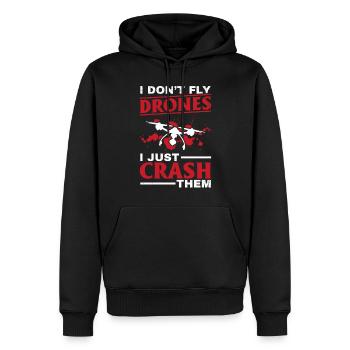 Je ne pilote pas de drones, je les écrase - Drone Pilot - Sweat à capuche Premium bio Homme - noir - Devant - Nico (187cm)
