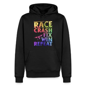 Drone Racing Quadcopter Drone - Race Crash Fix Win - Sweat à capuche Premium bio Homme - noir - Devant - Nico (187cm)