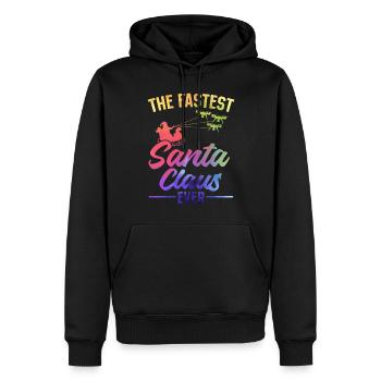 The Fastest Santa Claus Ever - Christmas Drone Pil - Men’s Premium Organic Hoodie - black - Front - Nico (187cm)