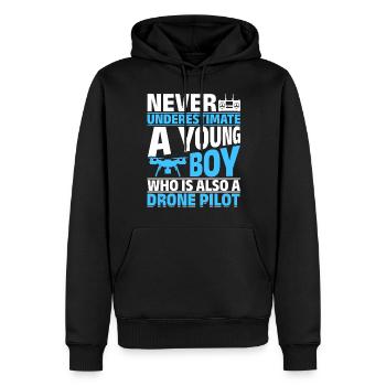 Quadcopter Drone Pilot - Drone Pilot Boy - Männer Premium Bio Hoodie - Schwarz - Vorne - Nico (187cm)