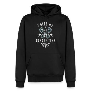 Citation mécanicien voiture moto cadeau, - Sweat à capuche Premium bio Homme - noir - Devant - Nico (187cm)
