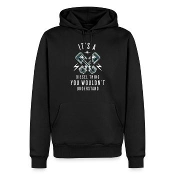 Citation mécanicien voiture moto cadeau, - Sweat à capuche Premium bio Homme - noir - Devant - Nico (187cm)