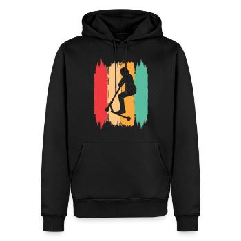 Scooter Stunt Roller für Kinder Retro - Männer Premium Bio Hoodie - Schwarz - Vorne - Nico (187cm)