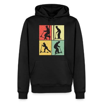 Scooter Stunt Roller für Kinder Retro - Männer Premium Bio Hoodie - Schwarz - Vorne - Nico (187cm)