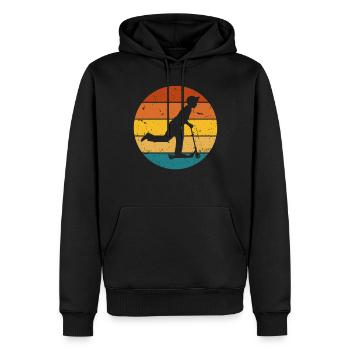 Scooter Stunt Roller für Kinder Retro - Männer Premium Bio Hoodie - Schwarz - Vorne - Nico (187cm)