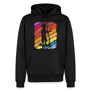 Scooter Stunt Roller für Kinder Retro - Männer Premium Bio Hoodie - Schwarz - Vorne - Nico (187cm)