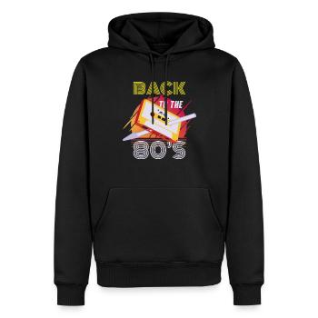 80s 80er Party Outfit Kostüm Back to the 80's - Männer Premium Bio Hoodie - Schwarz - Vorne - Nico (187cm)
