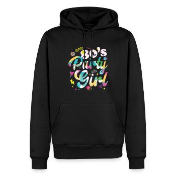 80s 80er Party Outfit Kostüm 80's Party Girl - Männer Premium Bio Hoodie - Schwarz - Vorne - Nico (187cm)
