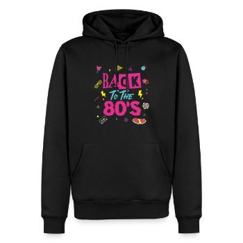 80s 80er Party Outfit Kostüm Back To The 80'S - Männer Premium Bio Hoodie - Schwarz - Vorne - Nico (187cm)