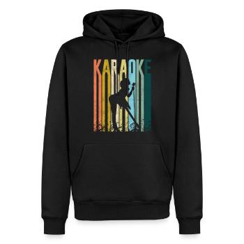 Karaoke Singer Retro Vintage - Männer Premium Bio Hoodie - Schwarz - Vorne - Nico (187cm)