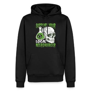 Soutenez votre nécromancien local Morts-vivants - Sweat à capuche Premium bio Homme - noir - Devant - Nico (187cm)