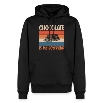 Cadeaux pour amateurs de chocolat - Sweat à capuche Premium bio Homme - noir - Devant - Nico (187cm)
