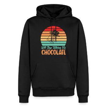 Cadeaux pour amateurs de chocolat - Sweat à capuche Premium bio Homme - noir - Devant - Nico (187cm)
