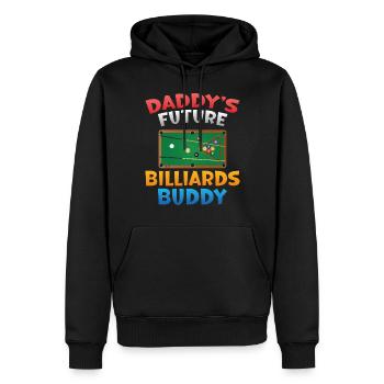 Billard Joueur de billard Balle Papa Fils - Sweat à capuche Premium bio Homme - noir - Devant - Nico (187cm)