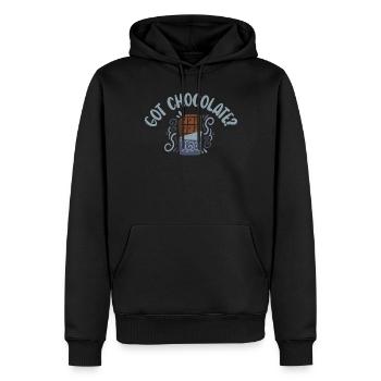 Cadeaux pour amateurs de chocolat - Sweat à capuche Premium bio Homme - noir - Devant - Nico (187cm)