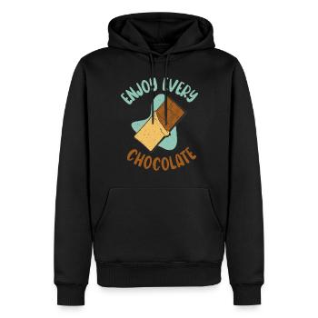 Schokoladenliebhaber Geschenke - Männer Premium Bio Hoodie - Schwarz - Vorne - Nico (187cm)