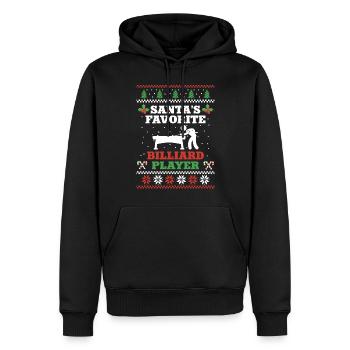 Billards Joueur de billard Balle - Sweat à capuche Premium bio Homme - noir - Devant - Nico (187cm)