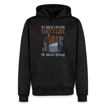 Cadeaux pour amateurs de chocolat - Sweat à capuche Premium bio Homme - noir - Devant - Nico (187cm)