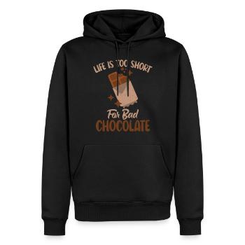 Cadeaux pour amateurs de chocolat - Sweat à capuche Premium bio Homme - noir - Devant - Nico (187cm)