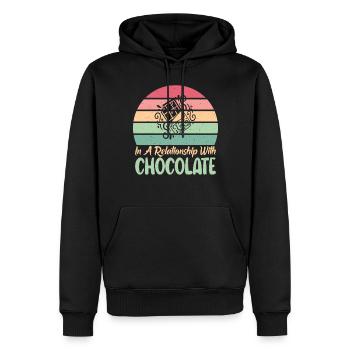 Cadeaux pour amateurs de chocolat - Sweat à capuche Premium bio Homme - noir - Devant - Nico (187cm)