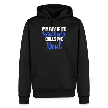 Social Work Social Work Social Work Dad - Men’s Premium Organic Hoodie - black - Front - Nico (187cm)