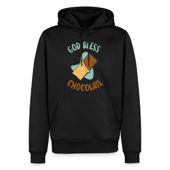 Cadeaux pour amateurs de chocolat - Sweat à capuche Premium bio Homme - noir - Devant - Nico (187cm)