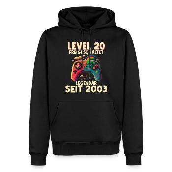 2003 Level 20 Jahre Gaming 20er 20 Geburtstag - Männer Premium Bio Hoodie - Schwarz - Vorne - Nico (187cm)