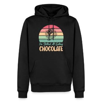 Cadeaux pour amateurs de chocolat - Sweat à capuche Premium bio Homme - noir - Devant - Nico (187cm)