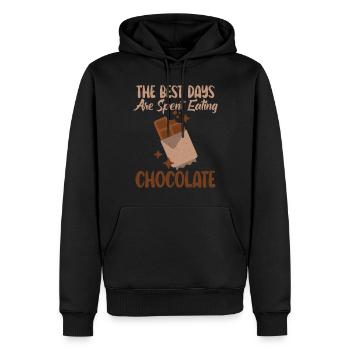 Cadeaux pour amateurs de chocolat - Sweat à capuche Premium bio Homme - noir - Devant - Nico (187cm)