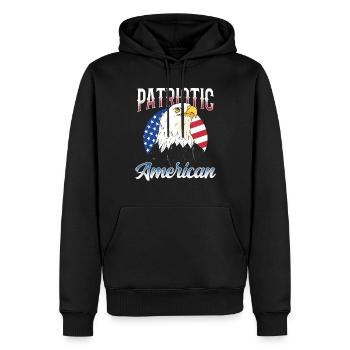Patriotic American Patriotic Patriot US - Men’s Premium Organic Hoodie - black - Front - Nico (187cm)