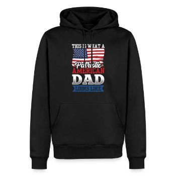 Voici à quoi ressemble un père américain patriote - Sweat à capuche Premium bio Homme - noir - Devant - Nico (187cm)