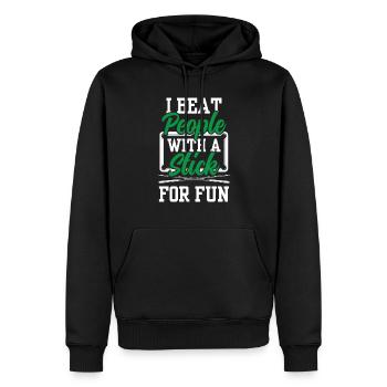 Ich Schlage Leute Mit Einem Stock Zum Spaß Pool - Männer Premium Bio Hoodie - Schwarz - Vorne - Nico (187cm)