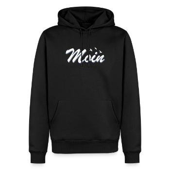 Lune - Sweat à capuche Premium bio Homme - noir - Devant - Nico (187cm)