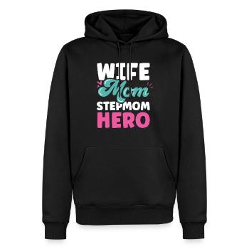 Ehefrau Mutter Stiefmutter Heldin Kind Ziehmutter - Männer Premium Bio Hoodie - Schwarz - Vorne - Nico (187cm)