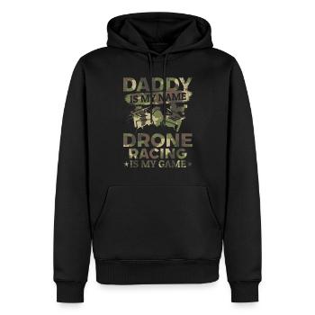 Papa est mon nom La course de drones est mon jeu - Daddy D - Sweat à capuche Premium bio Homme - noir - Devant - Nico (187cm)