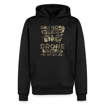 Pilote de drone - Grand-père est mon nom Drone Racing est M - Sweat à capuche Premium bio Homme - noir - Devant - Nico (187cm)