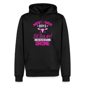 Quadcopter Drone Pilot Girl Drone Pilot - Männer Premium Bio Hoodie - Schwarz - Vorne - Nico (187cm)