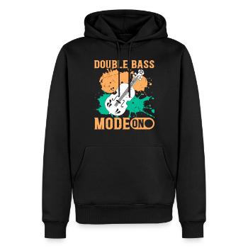 Instrument de contrebasse - Mode contrebasse activé - Sweat à capuche Premium bio Homme - noir - Devant - Nico (187cm)