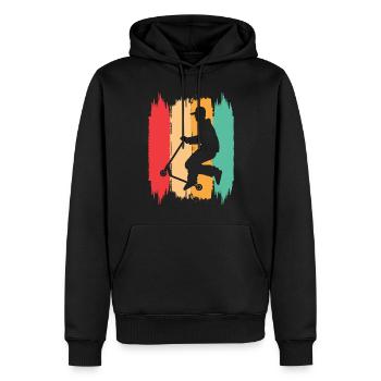 Scooter Stunt Roller für Kinder Retro - Männer Premium Bio Hoodie - Schwarz - Vorne - Nico (187cm)