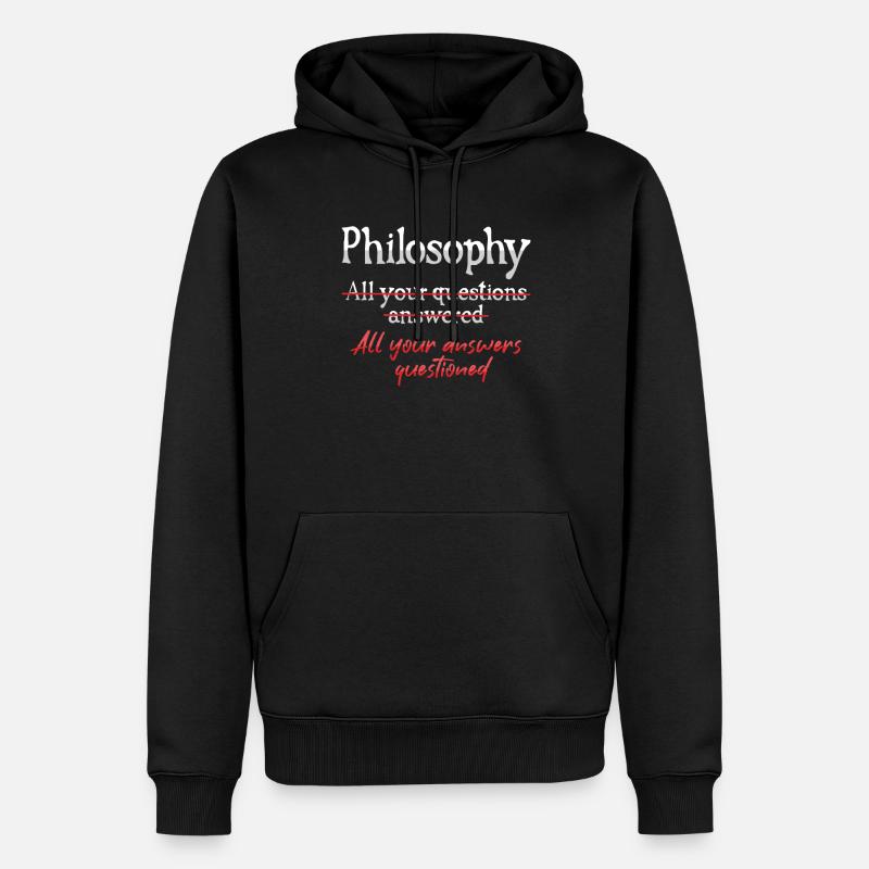 Philosophisches Frage - Männer Premium Bio Hoodie - Schwarz
