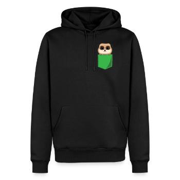 Suricate drôle dans la poche de poitrine Imprimer Cadeau - Sweat à capuche Premium bio Homme - noir - Devant - Nico (187cm)